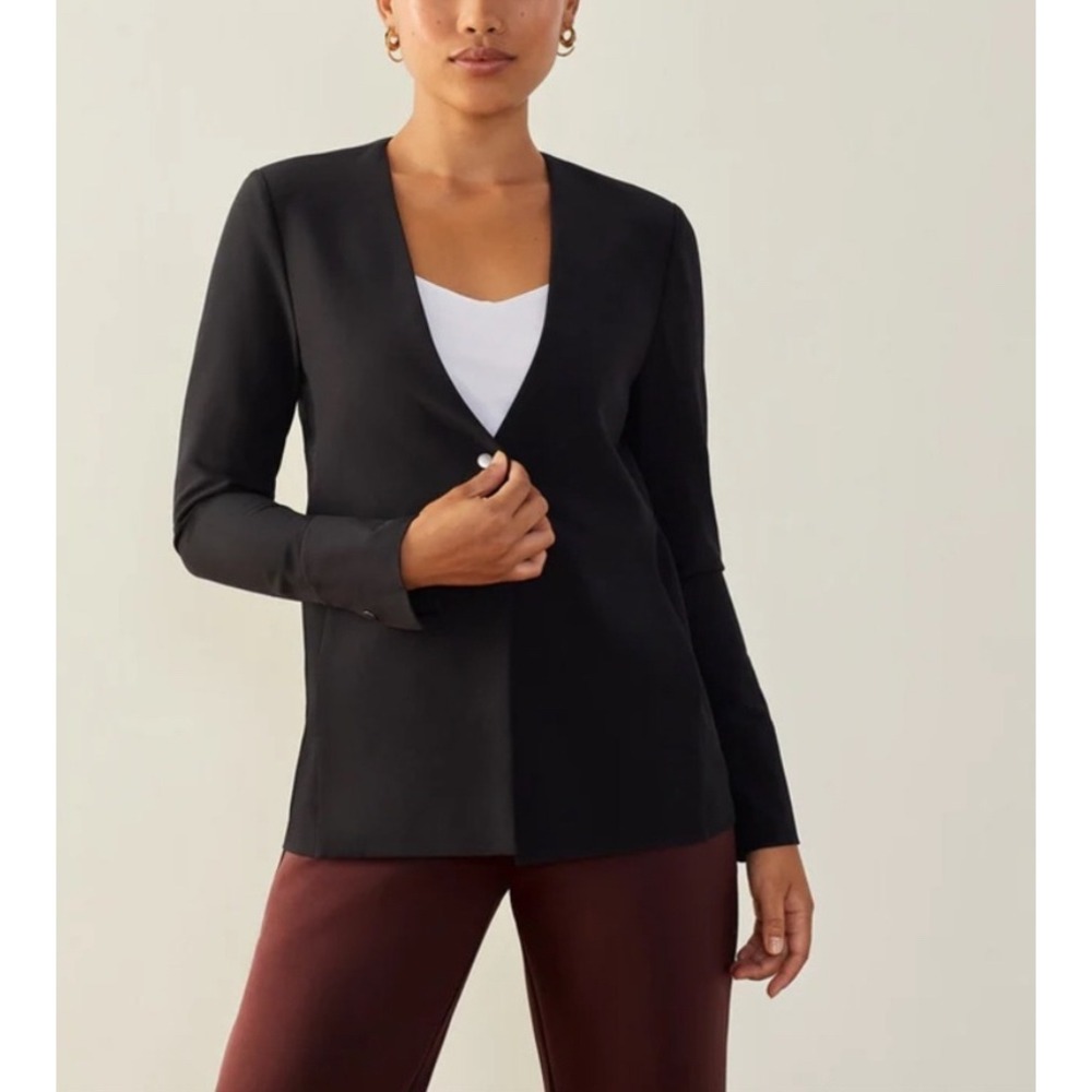ADAY Trailblazer Blazer Collarless Snap Front Jacket